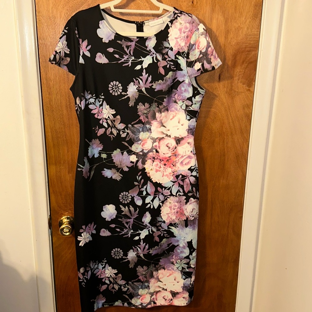 Black and violet New York & Company Stretch Dress